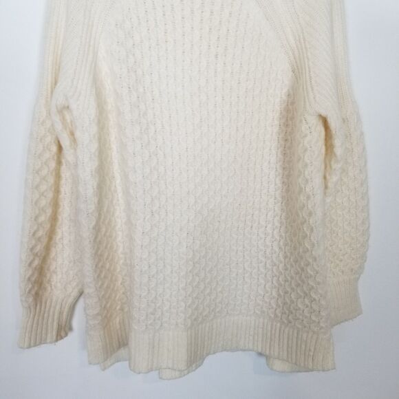 Anthropologie Women Alpaca Blend Bia Chunky Knit Tunic Sweater Sz L Cream Boho - Picture 4 of 8